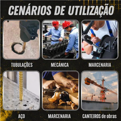 Conjunto de 6 brocas – Revestimento em titânio resistente, longa durabilidade sem perder o fio