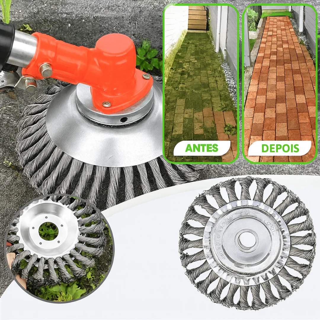 Lâmina de Corte de Relva em Arame de Aço Super Resistente 360° (Inclui Kit de Adaptadores)