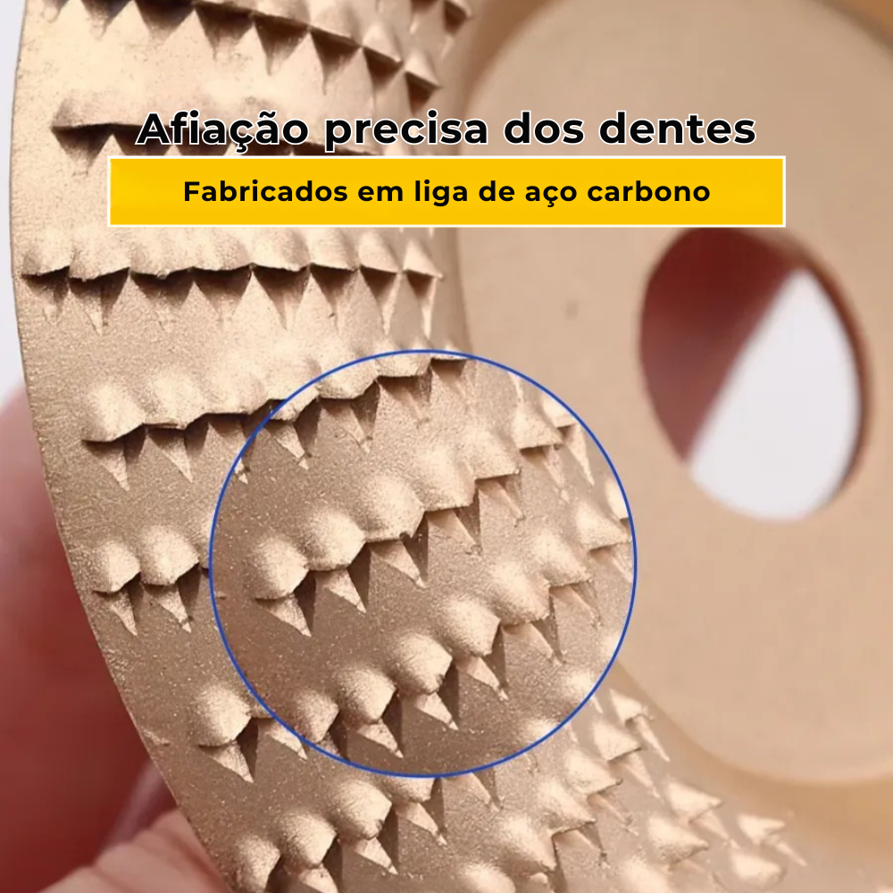Conjunto de 3 Discos de Desbaste em Aço Carbono para Madeira (Plano - Curvo - Inclinado)