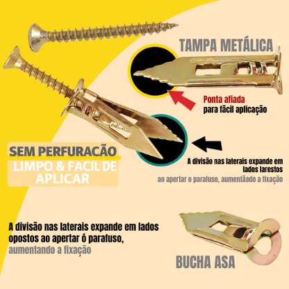 Kit Com 50 Peças De Âncoras E Parafusos Para Drywall, Madeira E Compensado