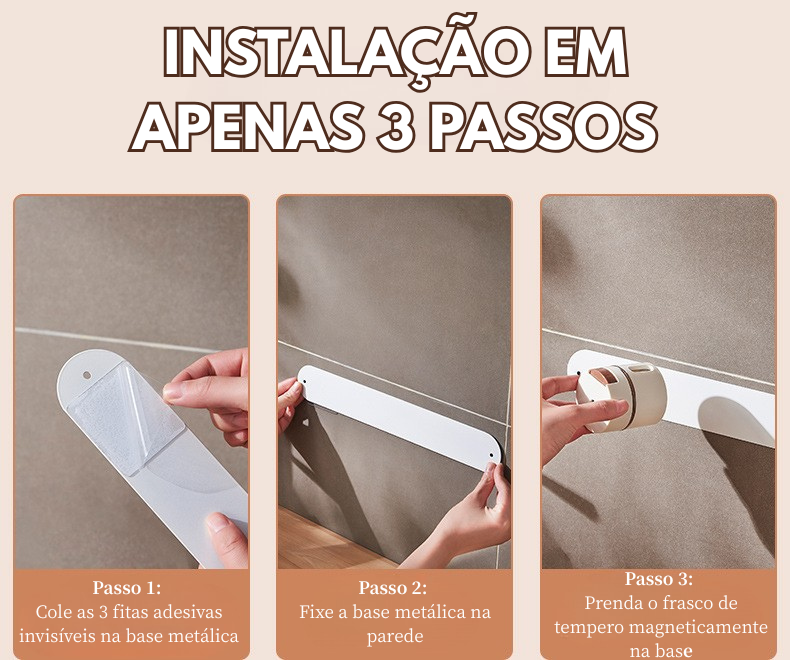 Conjunto Inovador de Frascos Magnéticos para Temperos — 6 Unidades com Dosagem Precisa e Fixação na Parede