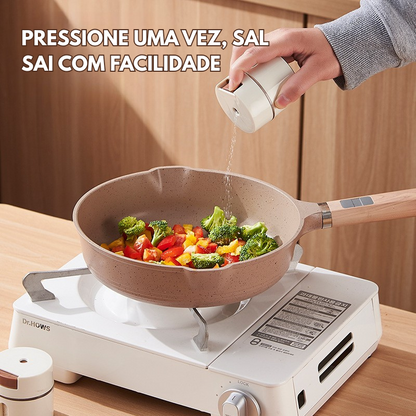 Conjunto Inovador de Frascos Magnéticos para Temperos — 6 Unidades com Dosagem Precisa e Fixação na Parede
