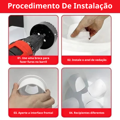 Porta De Alimentação Automática Para Galinhas E Patos Para Todos Os Tipos De Baldes – Inclui Broca Serra Copo