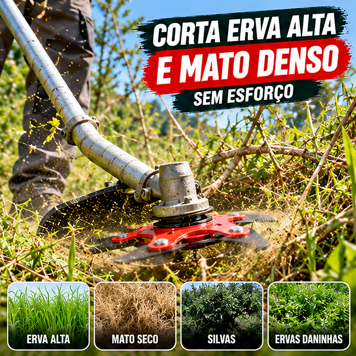 Cabeça de cortador de grama de aço com 6 lâminas