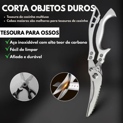 Tesoura Profissional Multifuncional em Aço Inoxidável de Alta Qualidade com Trava de Segurança – Tesoura Profissional para Corte de Ossos