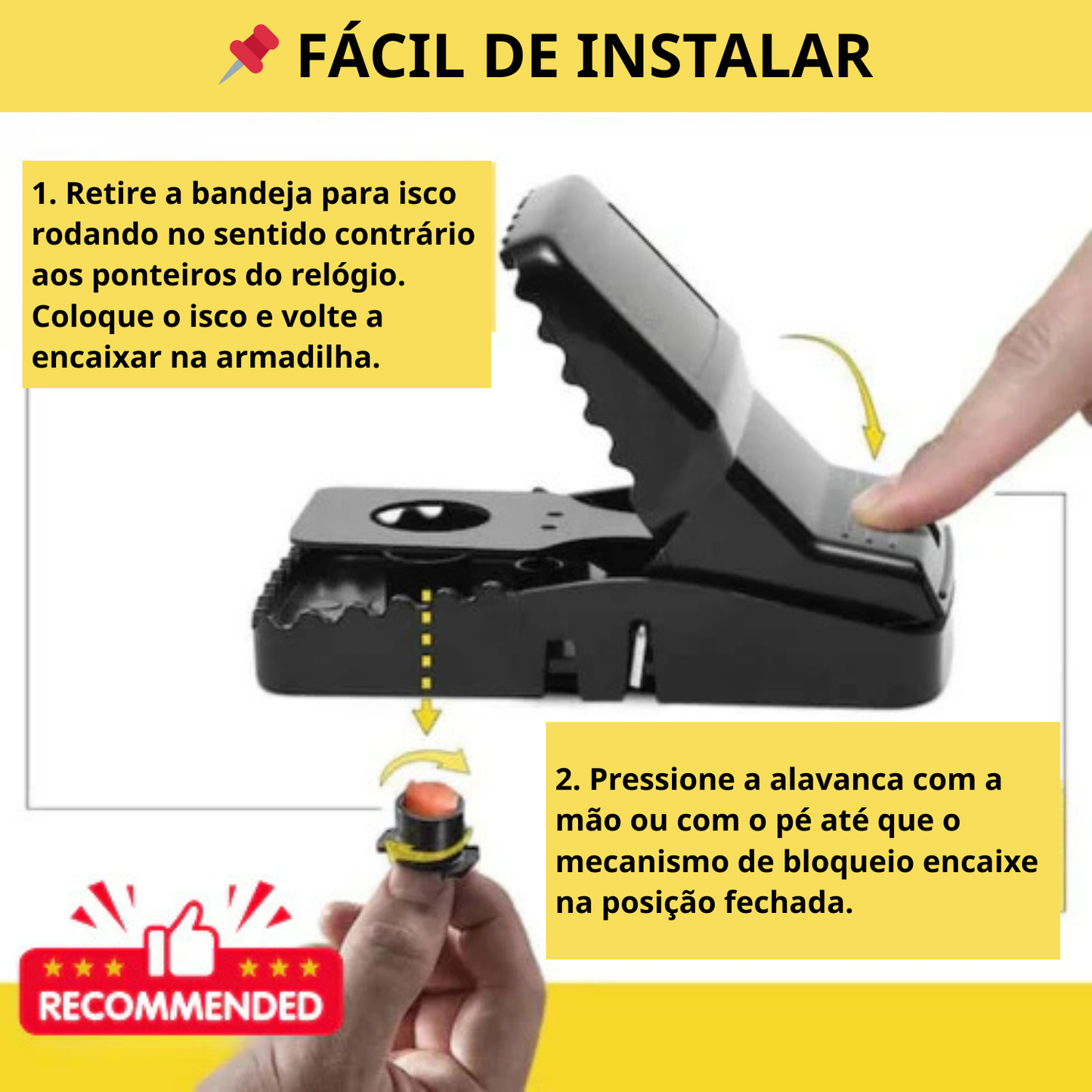 Armadilha de mola robusta e super resistente - A solução segura e eficaz para eliminar os ratos da tua casa.