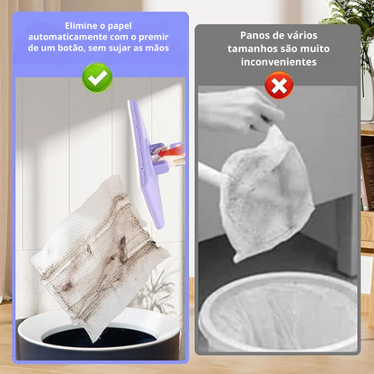 Mini Mop com Troca de Pano, Design do Cabo de Empurrar-Puxar com Toalha Descartável
