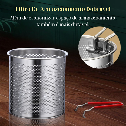 Frigideira Multifuncional De Aço Inoxidável 304, Frigideira Com Filtro Economizador De Óleo