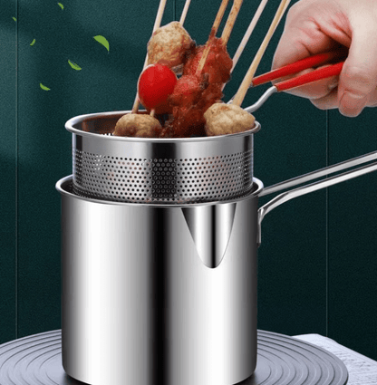 Frigideira Multifuncional De Aço Inoxidável 304, Frigideira Com Filtro Economizador De Óleo (TH)