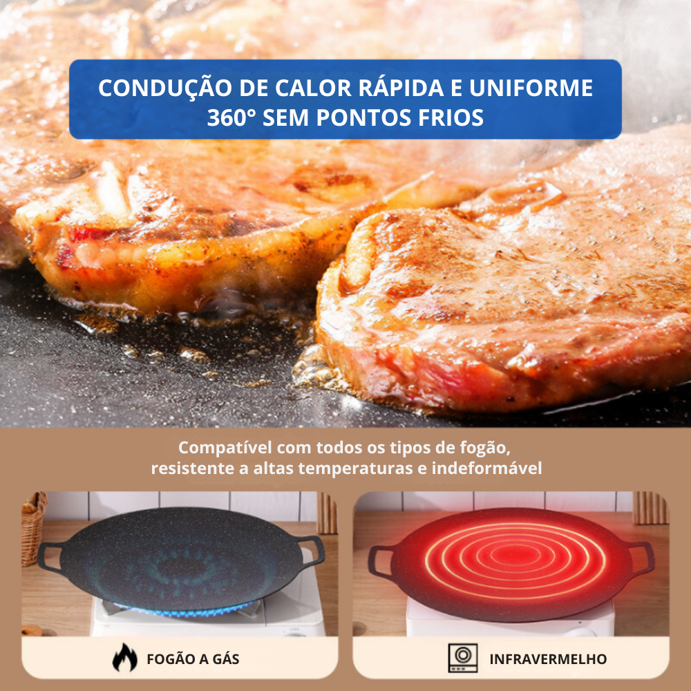 🔥 Frigideira antiaderente multifuncional de 6 camadas, compatível com fogões de indução.