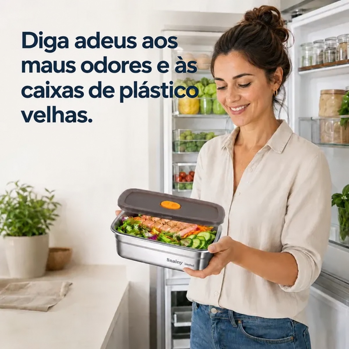 SnainyBox™ 316 – Recipiente com válvula de vácuo para alimentos – 1000 ml