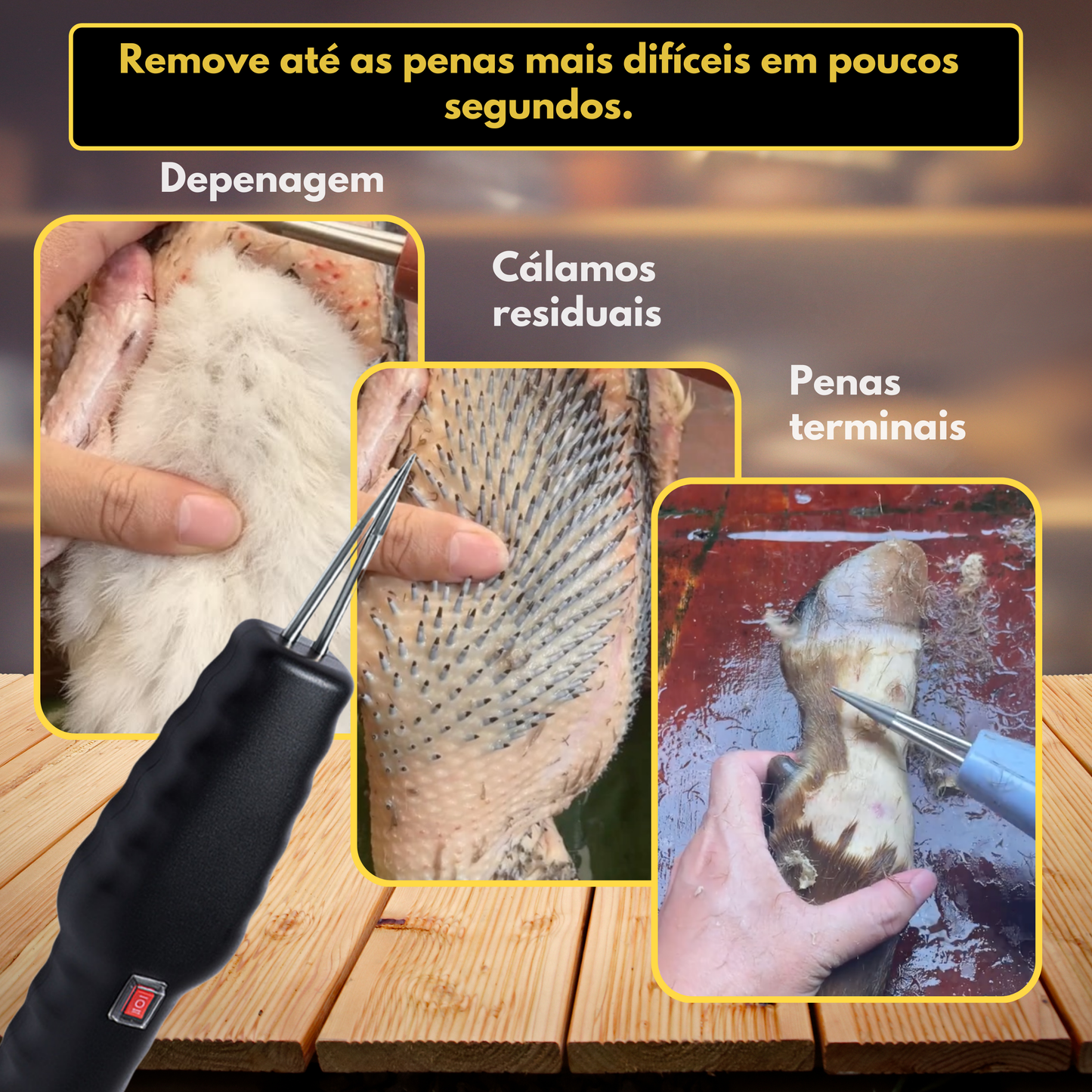 Depenador De Aves Portátil E Manual – Prático e Rápido