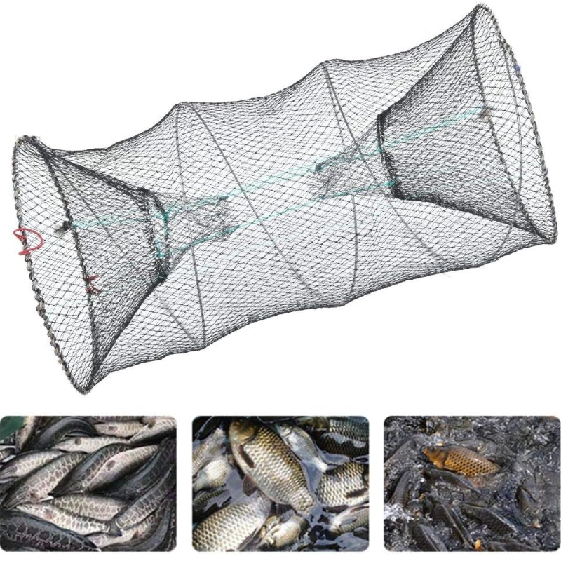 Gaiola de pesca dobrável - Design espesso e sem nós para camarão e enguia, perfeita para pesca em rios e lagos