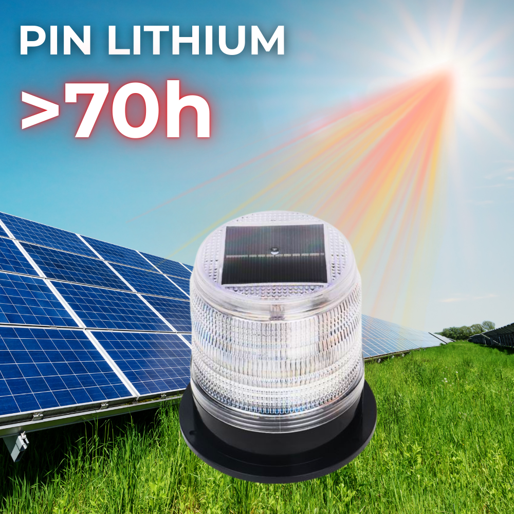 Luz de Alerta Solar Magnética 70H de Alta Potência