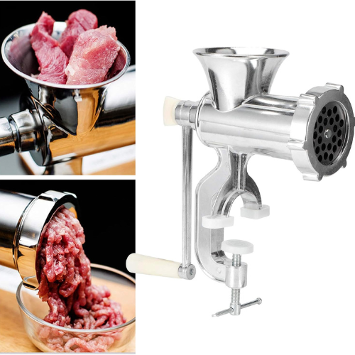 Moínho de Carne Manual em Aço Inoxidável, Ferramenta de Triturar, Manivela de Mesa para Fazer Salsichas