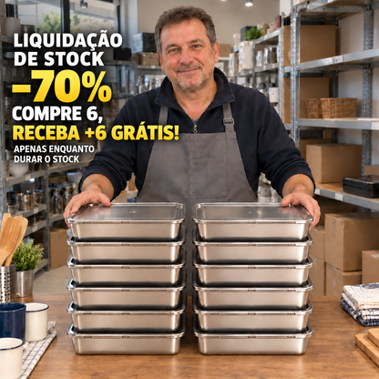 Recipiente alimentar em aço inoxidável SUS304 de 2400 ml – para porções maiores e uma arrumação mais organizada