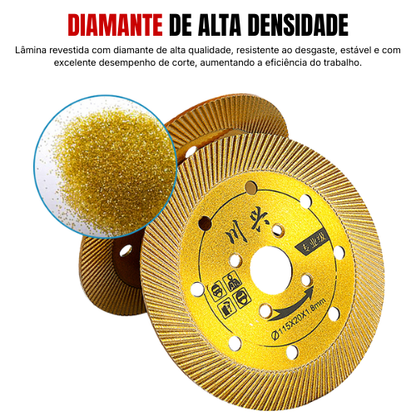 Disco de Corte Diamantado Multifunções 5 em 1 – Corte, Desbaste, Abertura de Ranhuras, Modelagem e Acabamento de Superfícies
