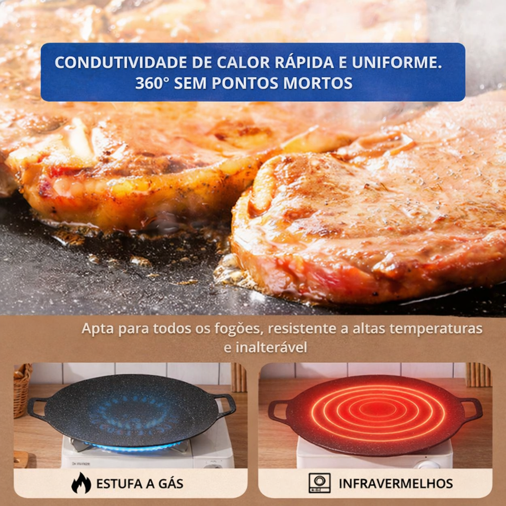 🔥 Frigideira antiaderente multiusos com 6 camadas, adequada para fogões de indução.