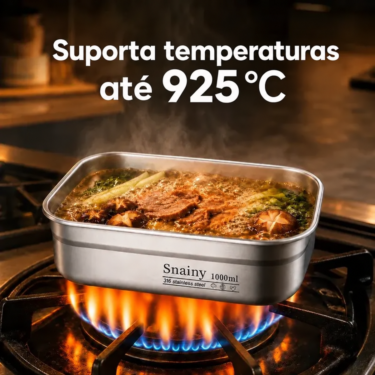 SnainyBox™ 316 – Recipiente com válvula de vácuo para alimentos – 1000 ml