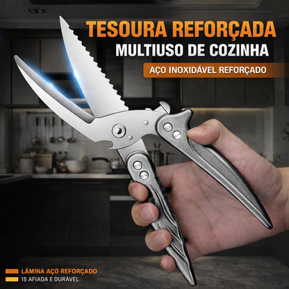 Tesoura Para Cortar Ossos De Frango Desmontável, Tesoura De Cozinha Multifuncional Em Aço Inoxidável, Afiada E Robusta (Cor Prata)