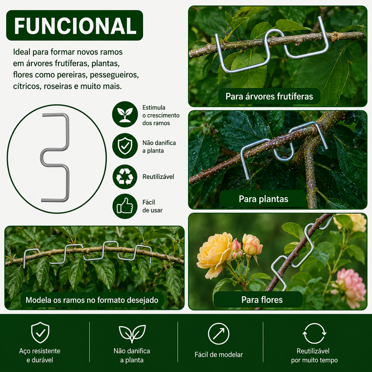 Kit com 50 peças para dobrar ramos no estilo Japonês – mais flores e frutos mais bonitos.