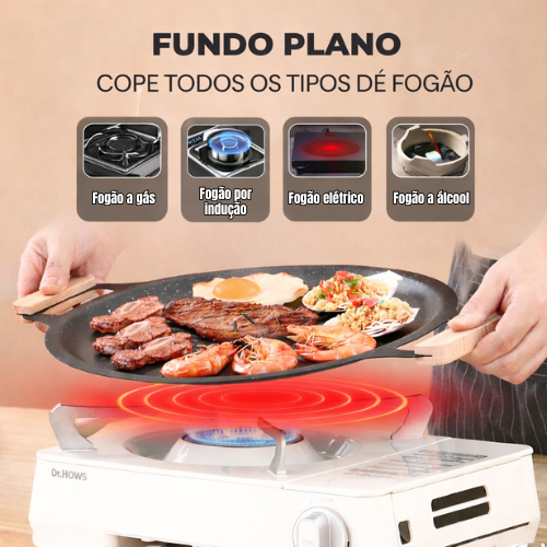 Frigideira Grelhadora Universal Para Fogão A Gás, Fogão De Indução E Chama Aberta