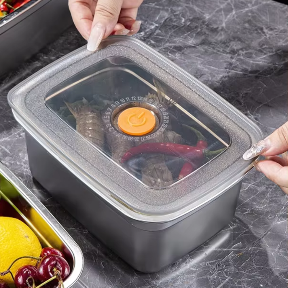 Recipiente Alimentar a Vácuo em Aço Inoxidável Antibacteriano – 1000 ml