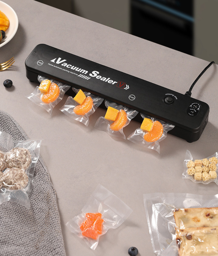 Seladora a Vácuo para Alimentos para a Conservação Prolongada de Alimentos — Inclui 100 Sacos a Vácuo Gratuitos