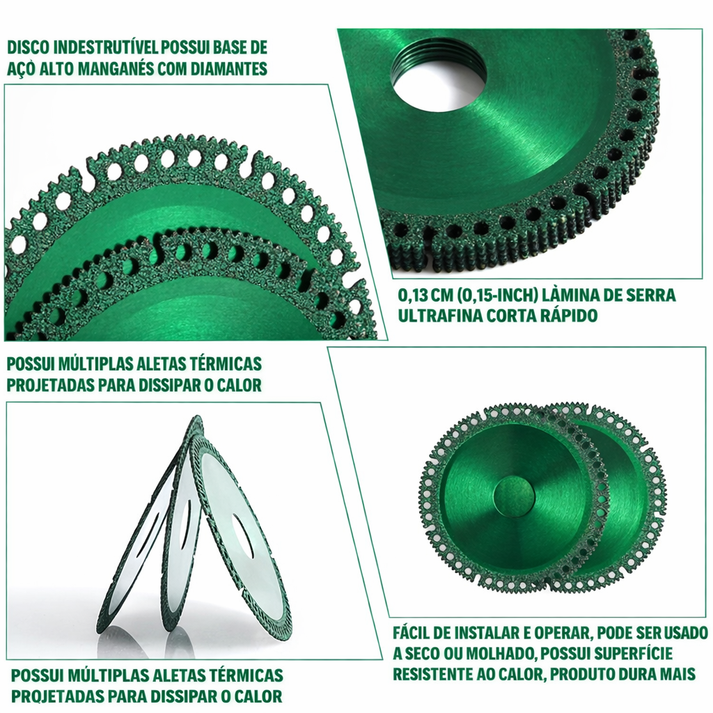 Disco de Corte e Desbaste Indestrutível em Diamante – Um Disco, Todos os Materiais