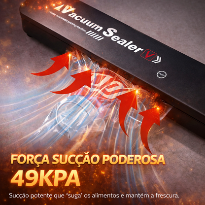 Seladora a Vácuo para Alimentos para a Conservação Prolongada de Alimentos — Inclui 100 Sacos a Vácuo Gratuitos