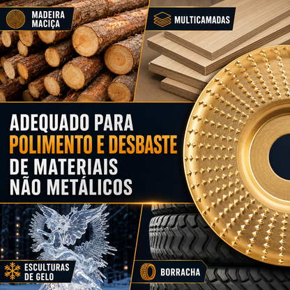 Conjunto De 3 Discos De Desbaste Em Aço Carbono Para Madeira (Plano – Curvo – Inclinado)