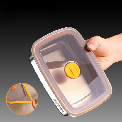 BestSeller™ - Recipiente Hermético para Armazenamento em Aço Inoxidável SUS316 Antibacteriano (19x14x6cm)