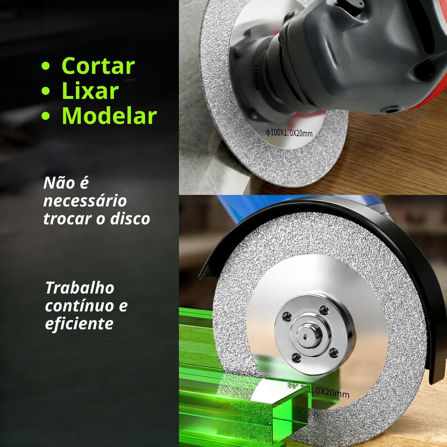 Disco Diamantado Multifuncional 3 em 1 para Corte Preciso