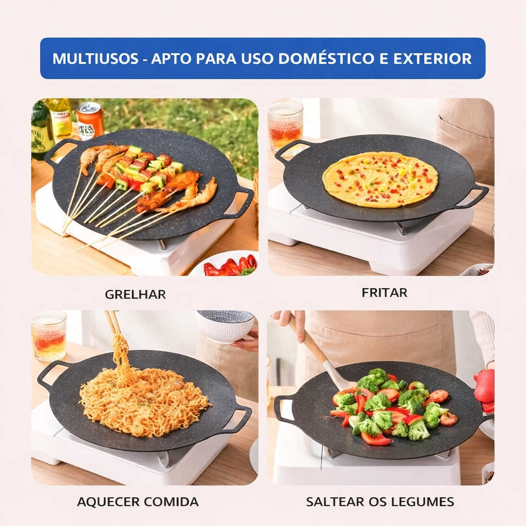 Frigideira Antiaderente Multiuso de 6 Camadas, Pode Ser Usada em Placas de Indução