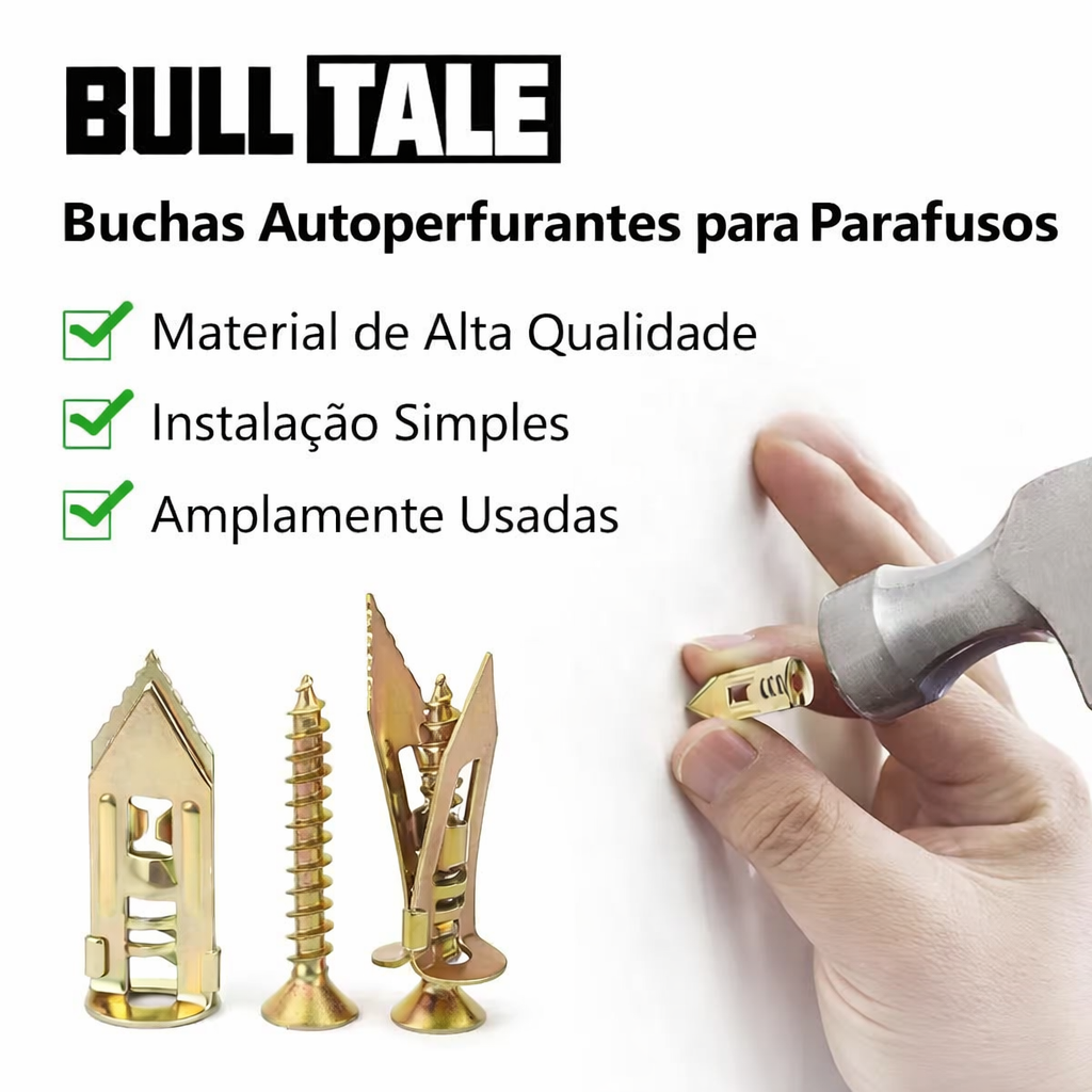 Kit Com 50 Peças De Âncoras E Parafusos Para Drywall, Madeira E Compensado