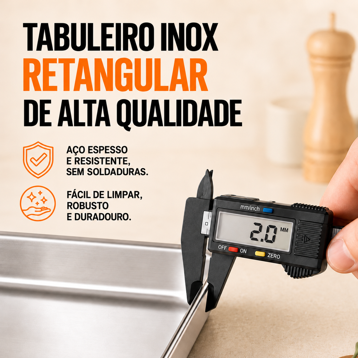 Caixas herméticas de inox 304 — o teu frigorífico mais arrumado e limpo (20×25×5 cm)
