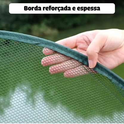Rede Verde Dobrável para Pesca - Material PE Durável, Design de Topo Aberto para Captura Fácil de Peixes e Camarões, Perfeita para Pesca em Rios e Lagos