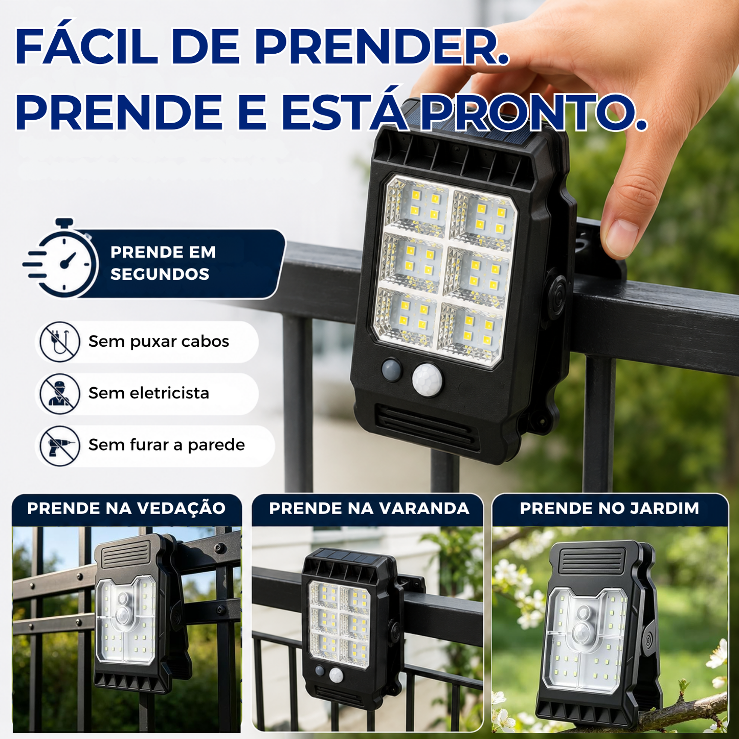 Luz Solar de Segurança com Sensor de Movimento