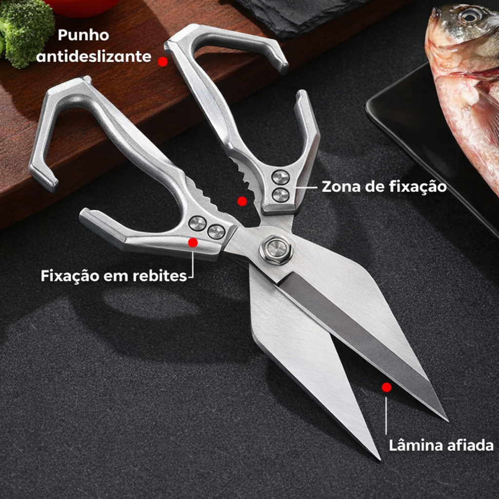 🇪🇸 Tesouras grandes com lâmina em forma de diamante, feitas de aço inoxidável maciço importado da Alemanha
