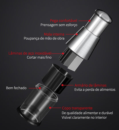 KitchenHelp™ Picadora de acero para ajo, cebolla, jengibre, guindilla y fruta