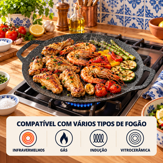 🇵🇹 Frigideira antiaderente multiusos de 6 camadas, compatível com fogões de indução.