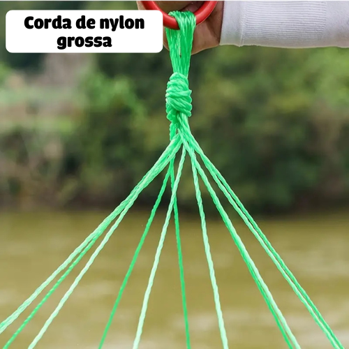 Rede Verde Dobrável para Pesca - Material PE Durável, Design de Topo Aberto para Captura Fácil de Peixes e Camarões, Perfeita para Pesca em Rios e Lagos