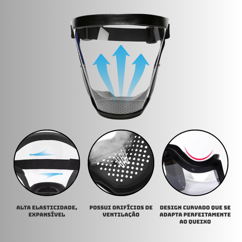Protetor facial integral multiuso - Proteção total para o seu rosto com um design ultraleve