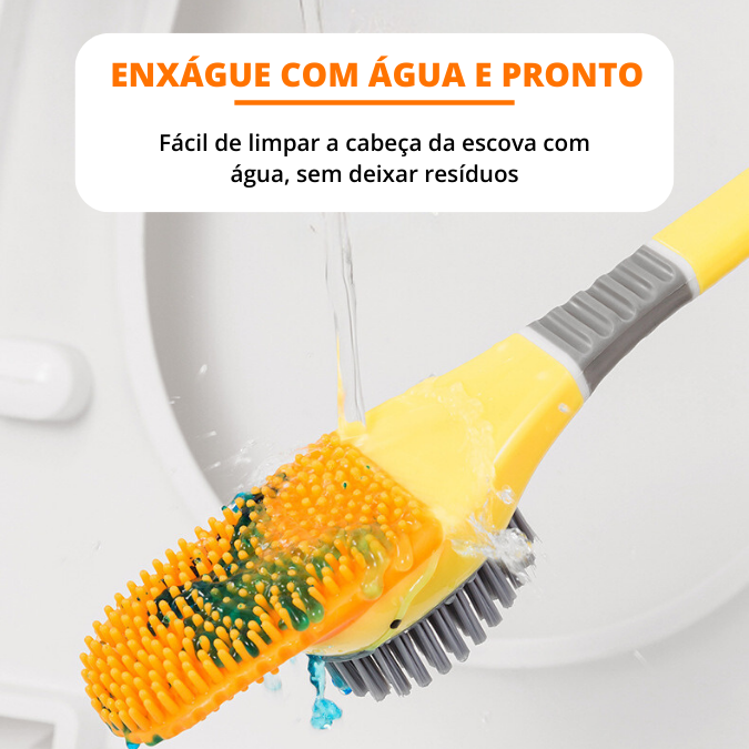 Conjunto de escova de vaso sanitário com cabo longo em formato de pato