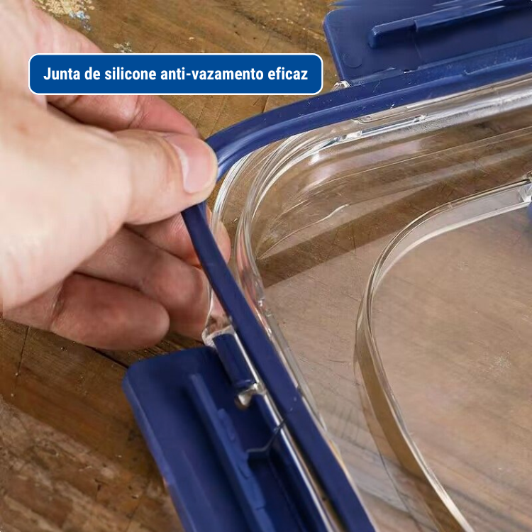 Grande caixa de armazenamento de alimentos em aço inoxidável 316 com tampa selada selada a vácuo 1800ml