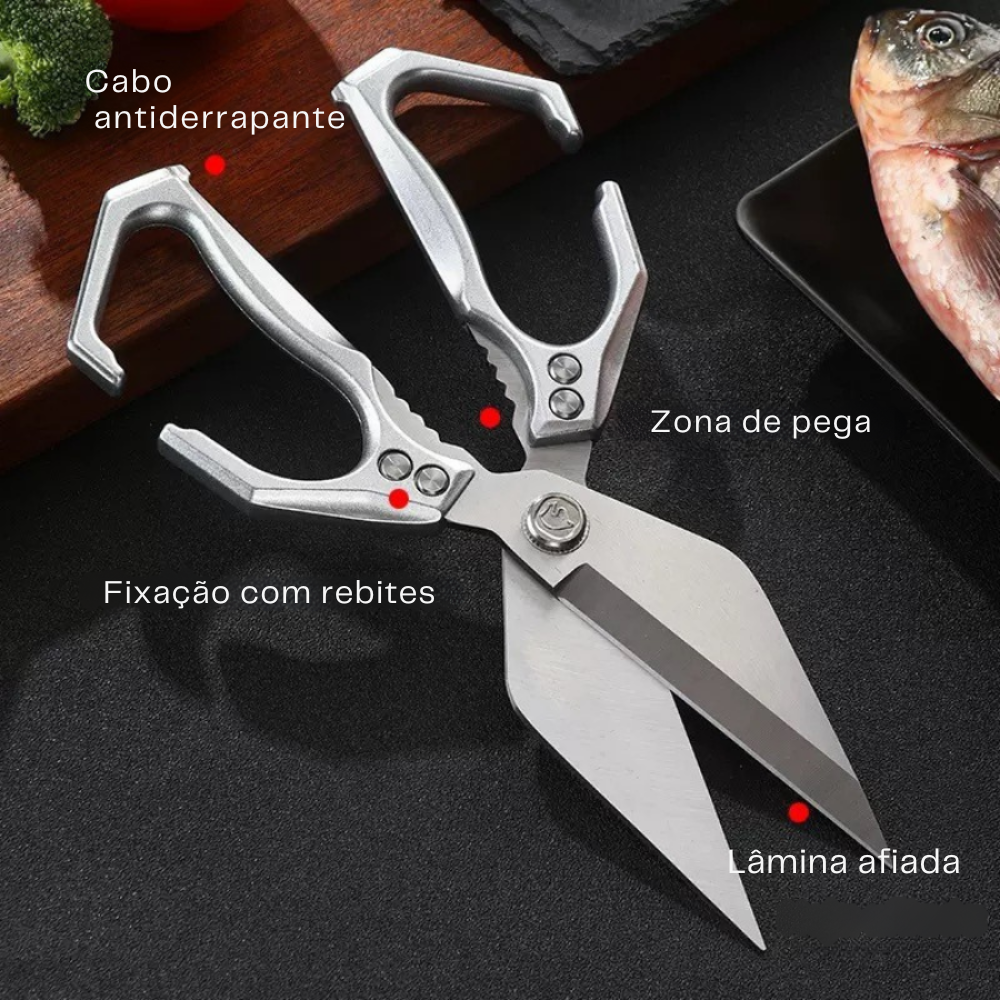 🇪🇸 Tesouras grandes com lâmina em forma de diamante, feitas de aço inoxidável maciço importado da Alemanha