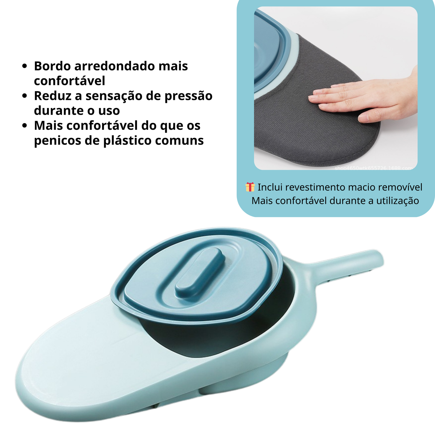 Bacio Sanitário de Cama Prático para Idosos e Pessoas Acamadas