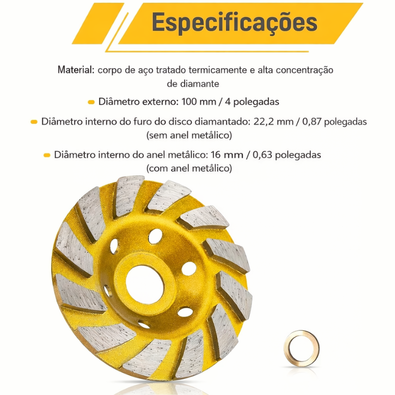 DISCO DE DESBASTE DIAMANTADO PRO – DESEMPENHO PROFISSIONAL
