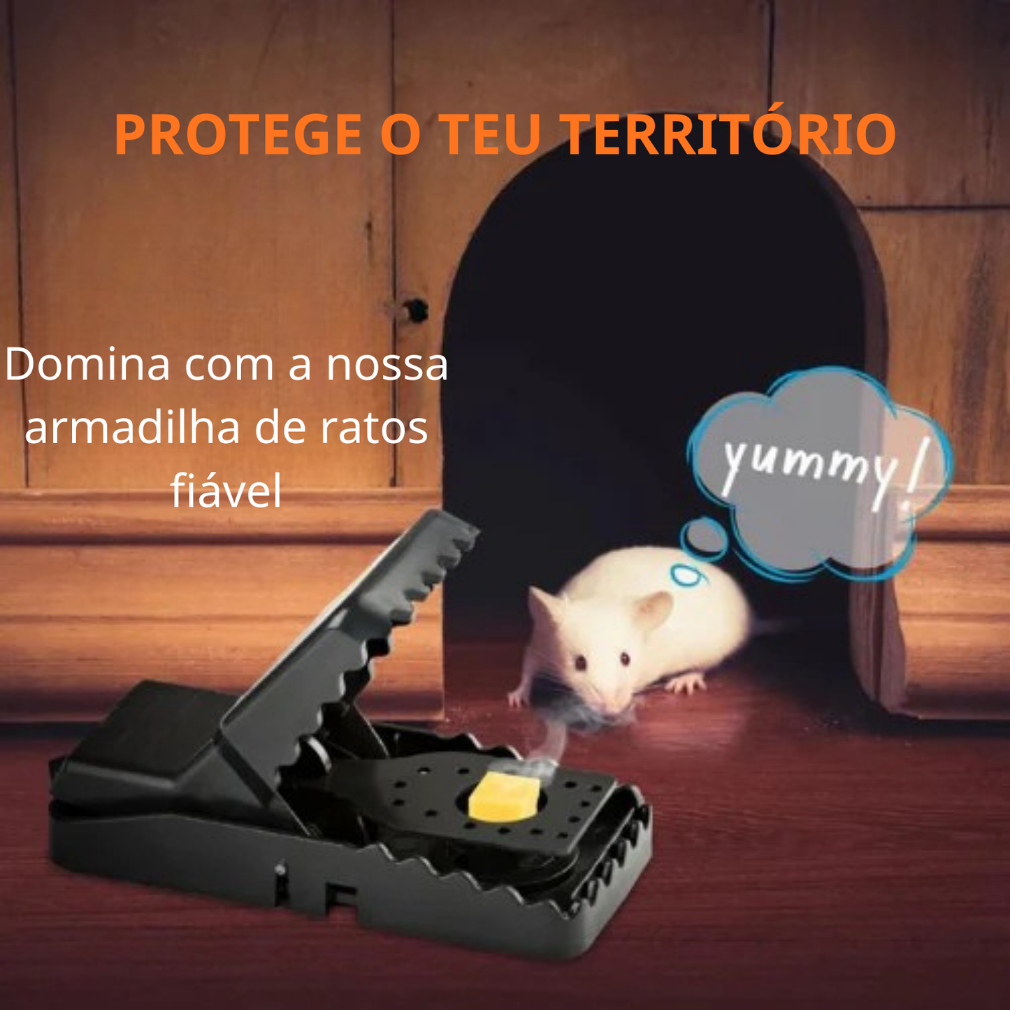 Armadilha de mola robusta e super resistente - A solução segura e eficaz para eliminar os ratos da tua casa.