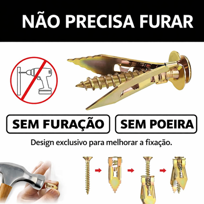 Kit Com 50 Peças De Âncoras E Parafusos Para Drywall, Madeira E Compensado